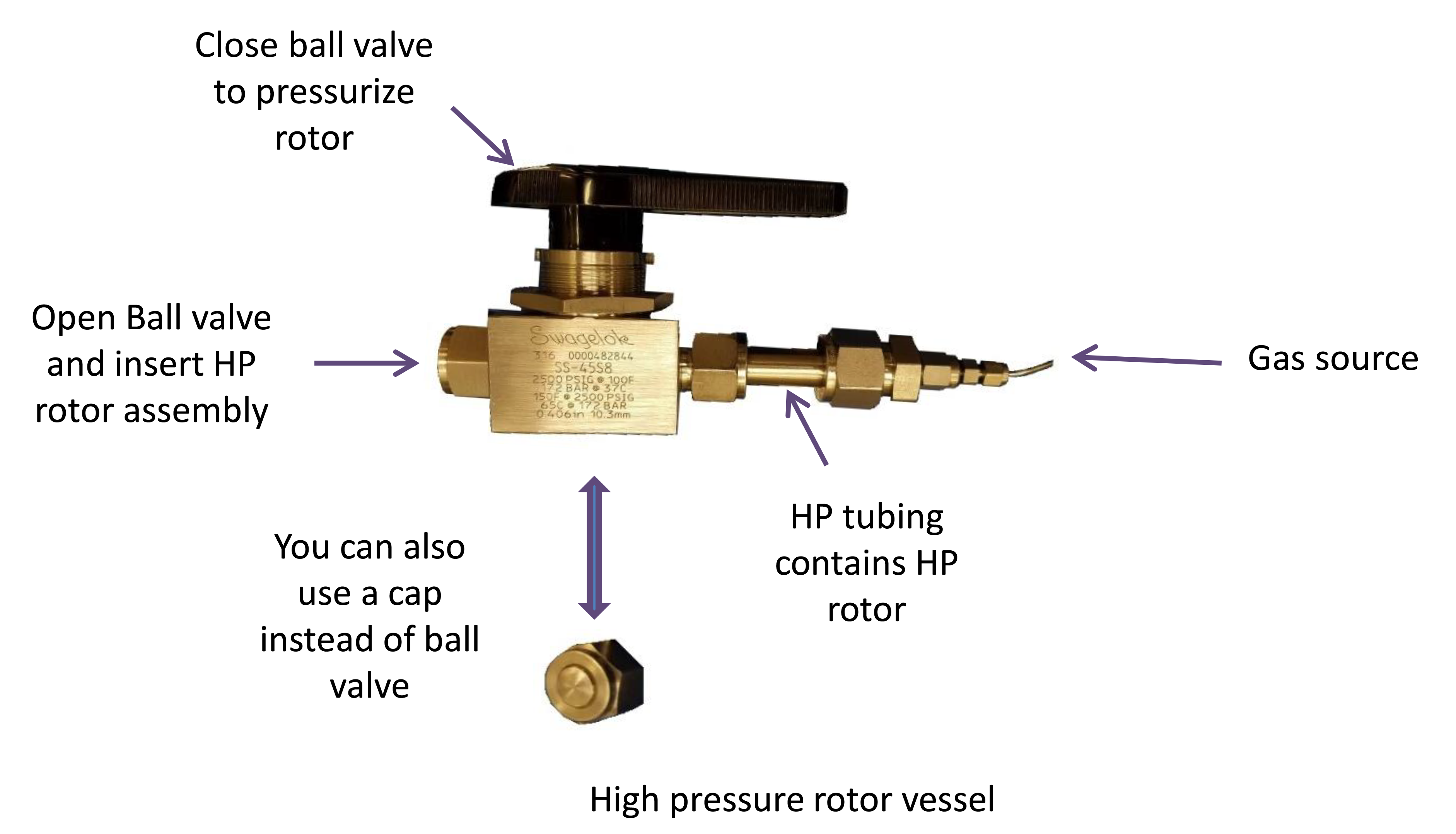 Simple high pressurising chamber for HP MAS NMR rotors